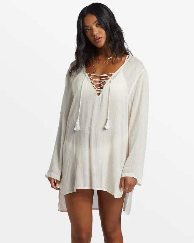 Billabong Cover-Ups Mini Long Sleeves V-neck