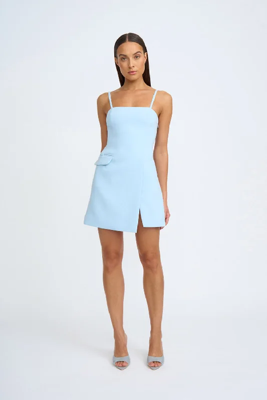 Celia Twill Mini Dress | Final Sale - Powder Blue