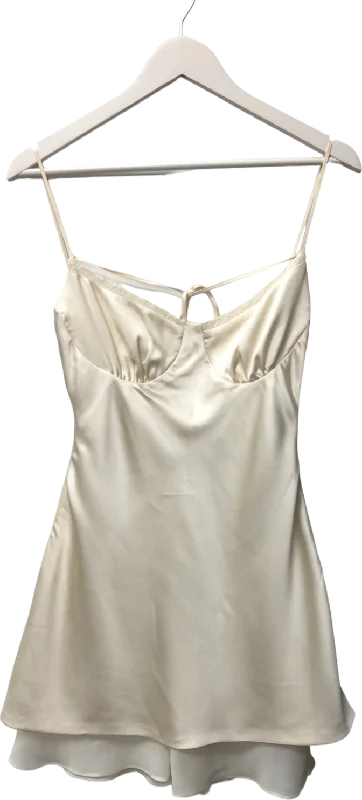 Mistress Rocks Cream Satin Slip Dress UK S