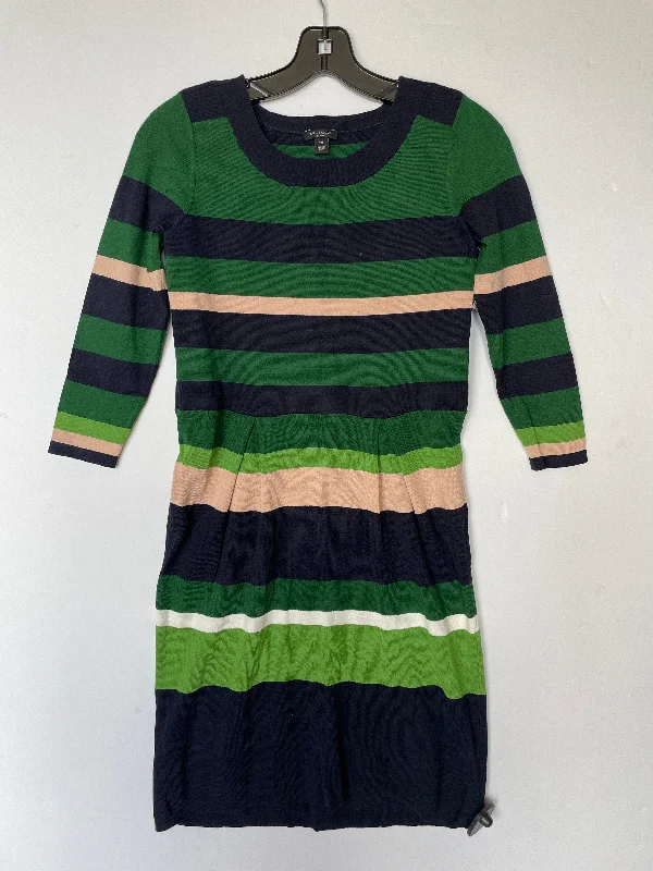 Striped Pattern Dress Casual Midi Ann Taylor, Size Petite   Xs