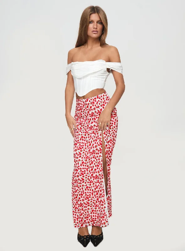 Octalie Maxi Skirt Red Floral