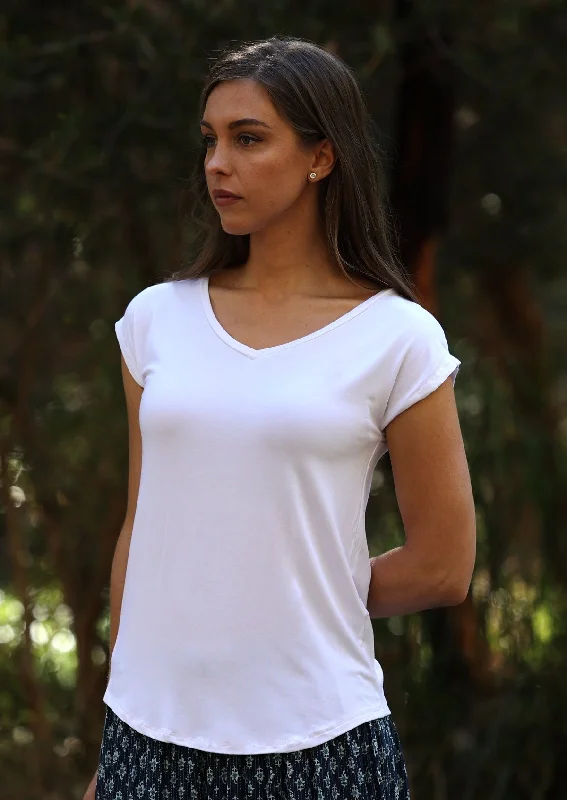 Simple Top V-neck White