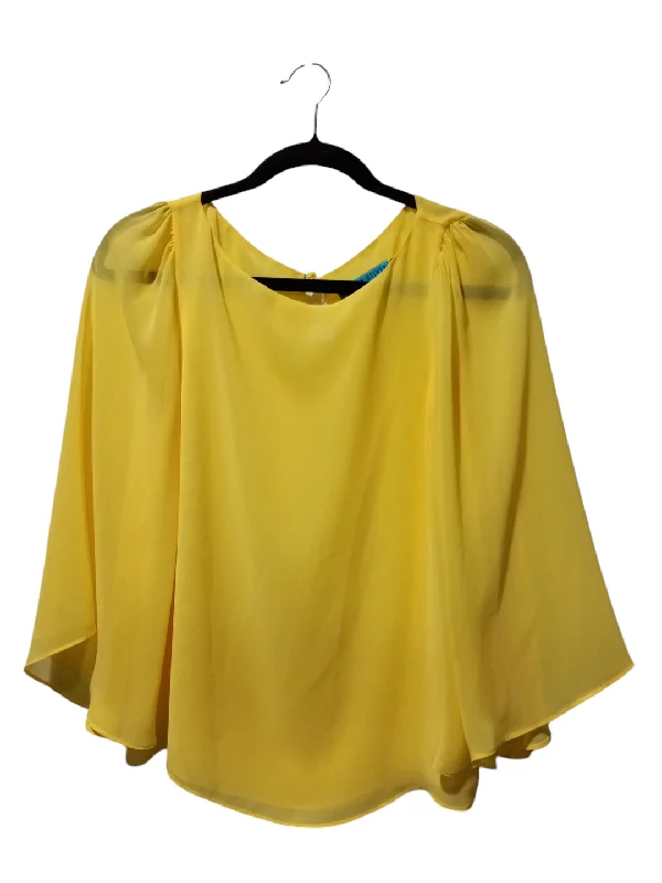 Blouse Long Sleeve By Alice + Olivia In Yellow, Size: S