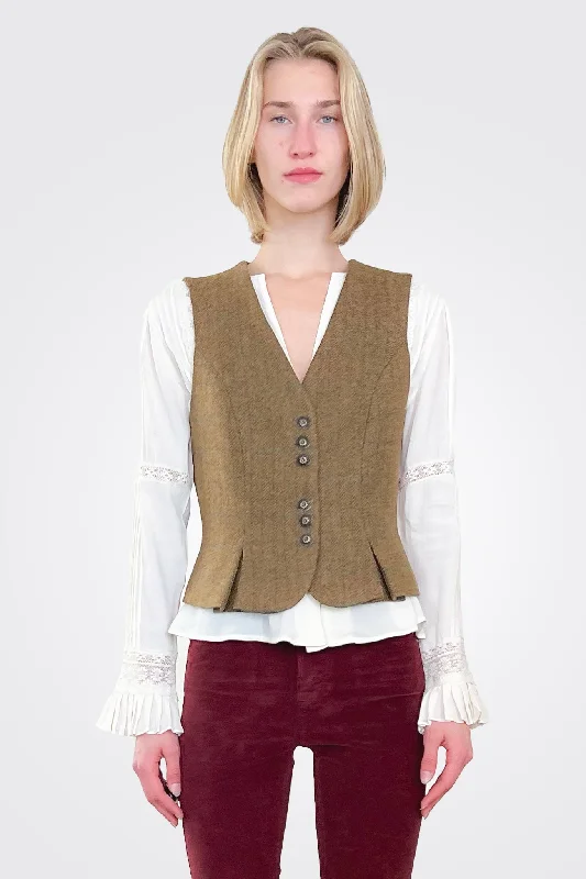 Chaleco Pliegues Vest - Tweed