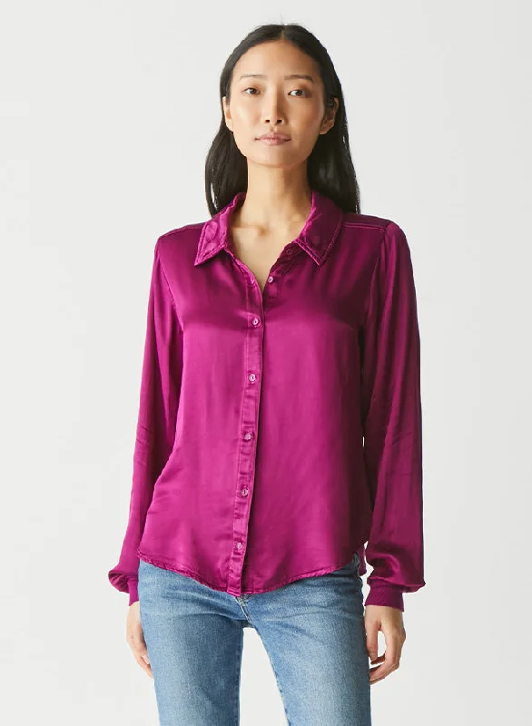 Meredith Button Down Blouse - Berry