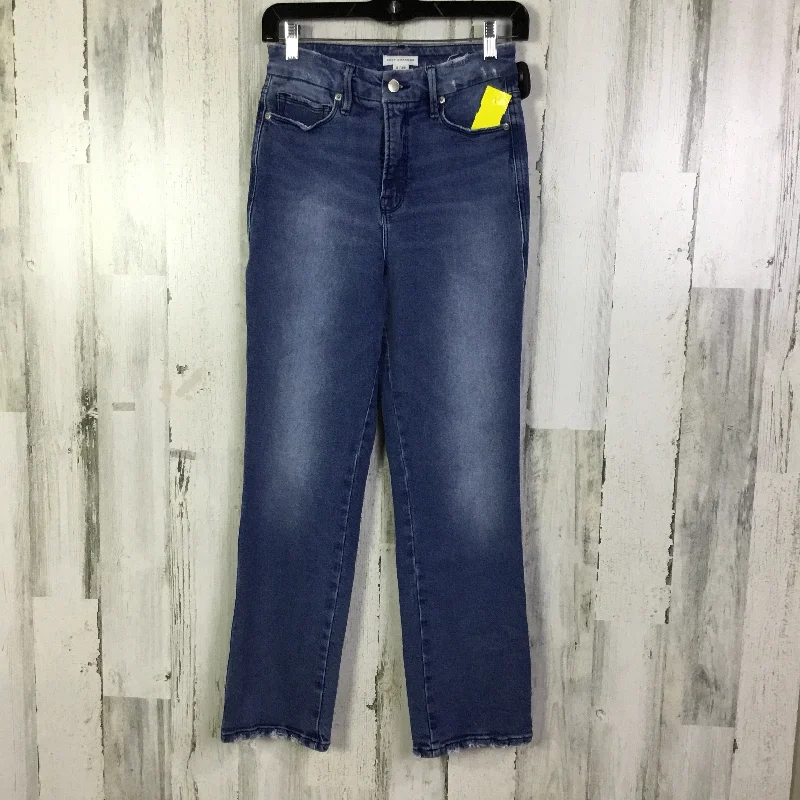 Jeans Straight By Good American In Blue Denim, Size: 2