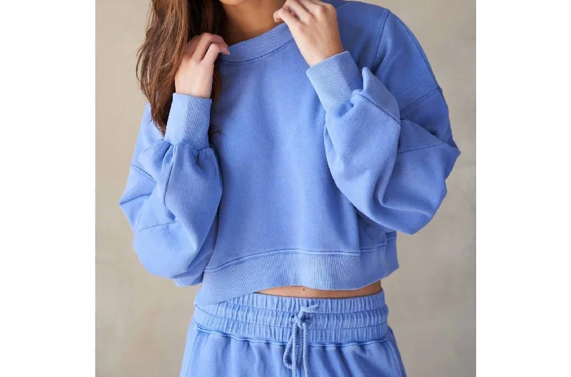 Remy Cropped Sweatshirt In Vintage Blue