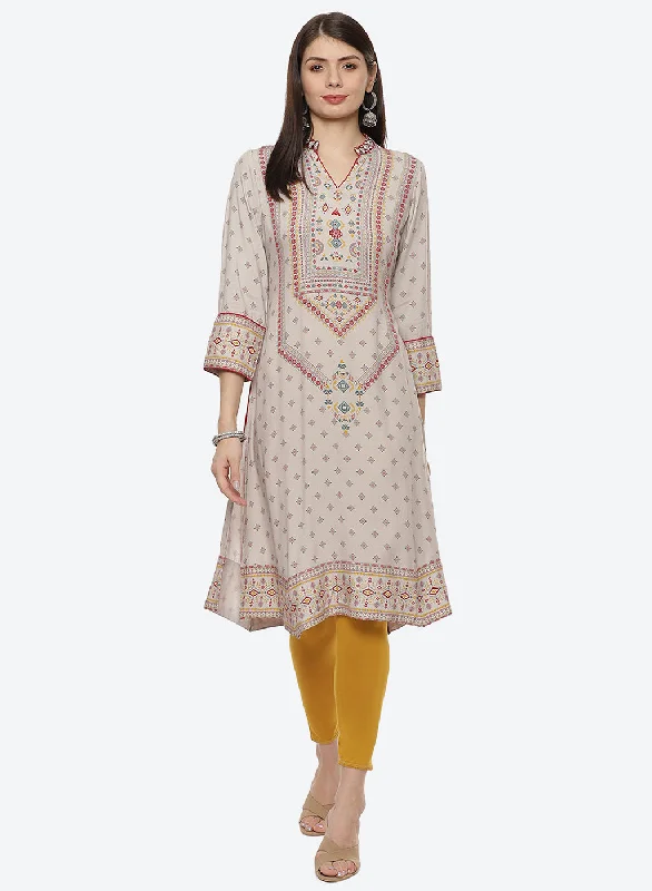 Pink and Orange Phool Collection A-line Kurta