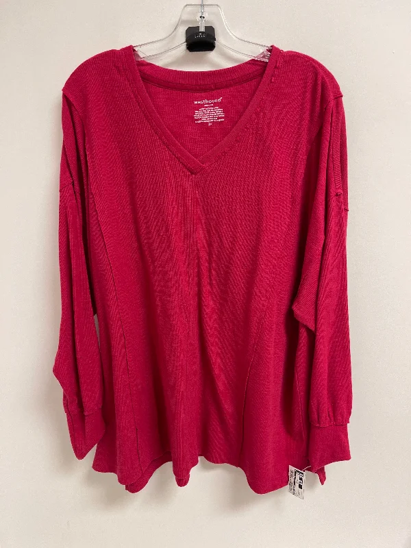 Top Long Sleeve By West Bound In Pink, Size: 2x