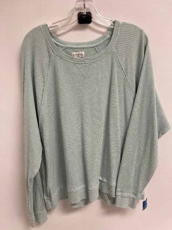 Top Long Sleeve By Wonderly In Blue, Size: L