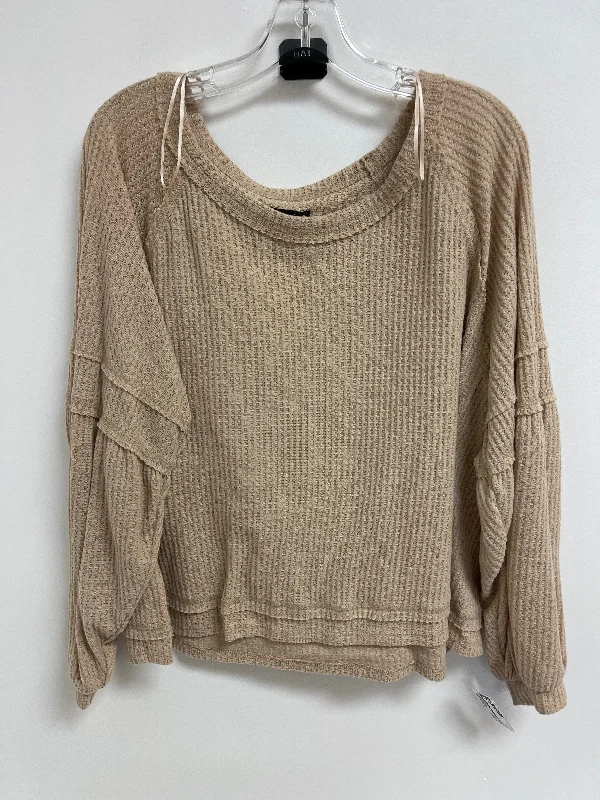 Top Long Sleeve By Wonderly In Cream, Size: L