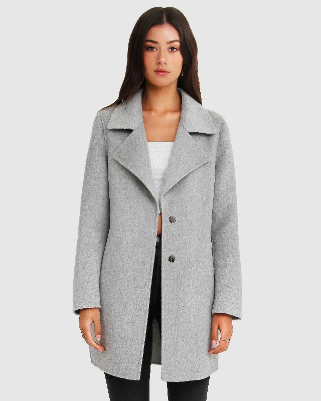 Ex-Boyfriend  Wool Blend Oversized Jacket - Grey Marle