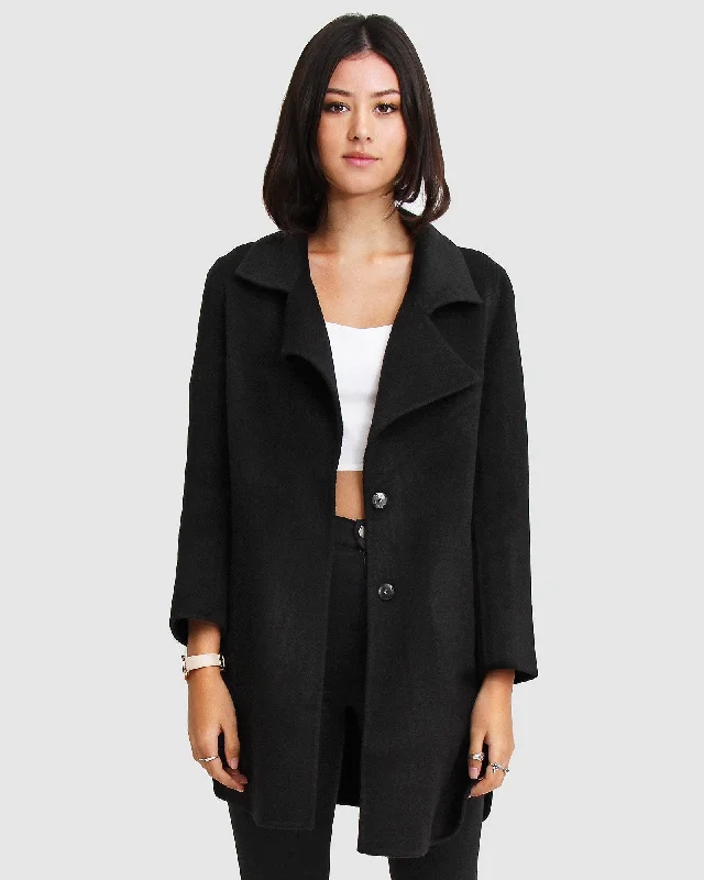 Ex-Boyfriend  Wool Blend Oversized Jacket - Black