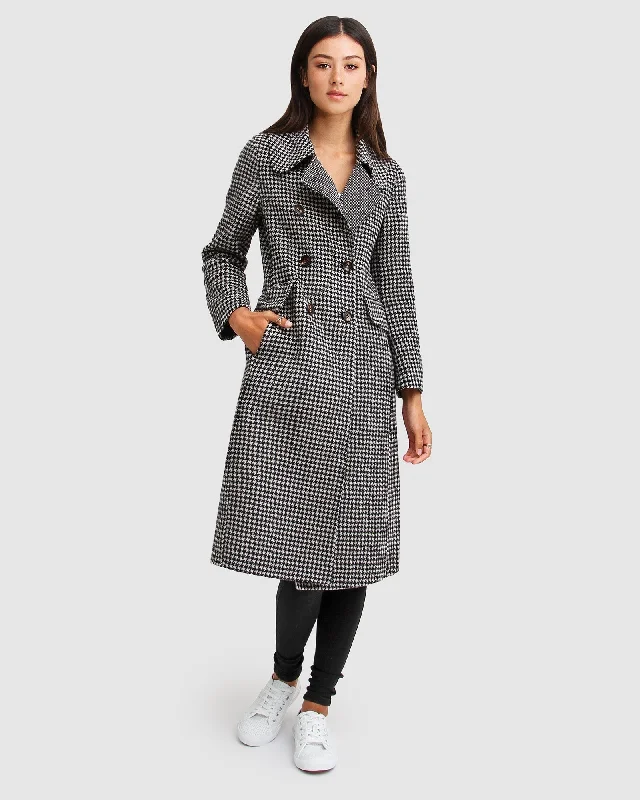 Save My Love Wool Coat - Black & White Check