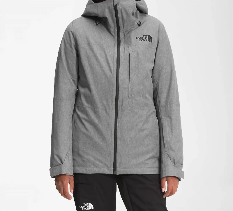 Thermoball Eco Snow Triclimate Jacket In Medium Grey Heather/asphalt Grey