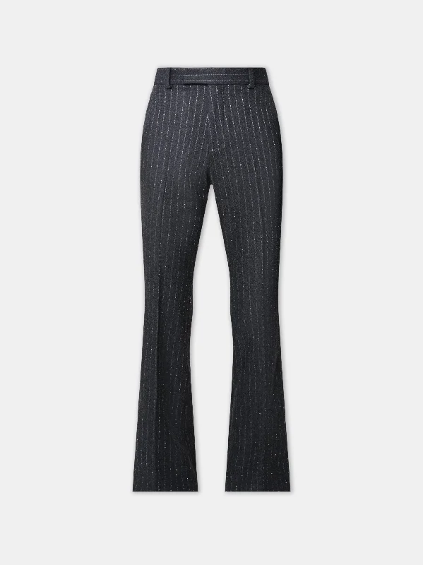 WOMEN - WOMEN'S SEQUIN PINSTRIPE KICK FLARE - Dark Grey