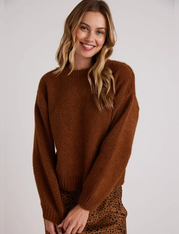 Drop Shoulder Sweater, Bronzed Maple