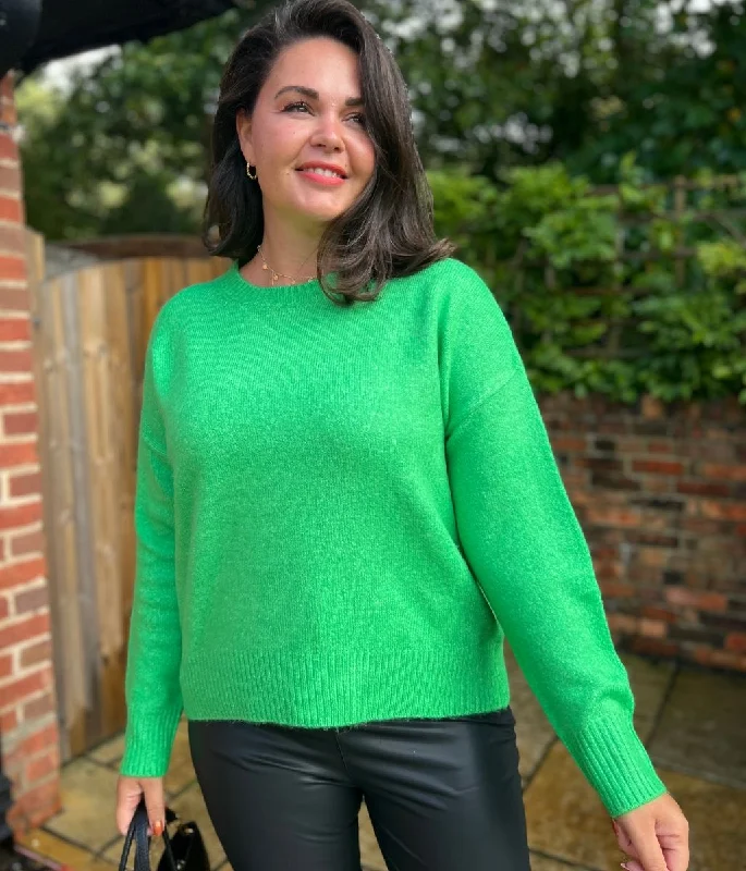 Green Crew Neck Classic Jumper