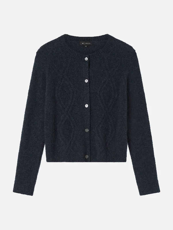 Sawyer Cable Knit Cardigan in Indigo